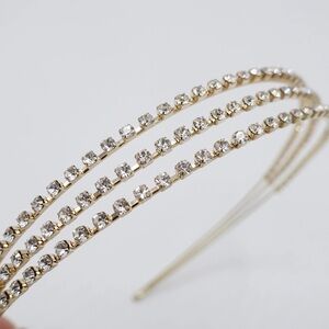 Scunci | Triple Strand Gold Rhinestone Metal Headband